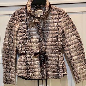 *RARE* MICHAEL by MICHAEL KORS Retail $339 Snake Print Puffer Jacket Size XS